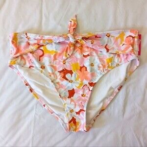 Xhilaration Floral High Leg High Waist Bikini Bottom Size 24W/26W